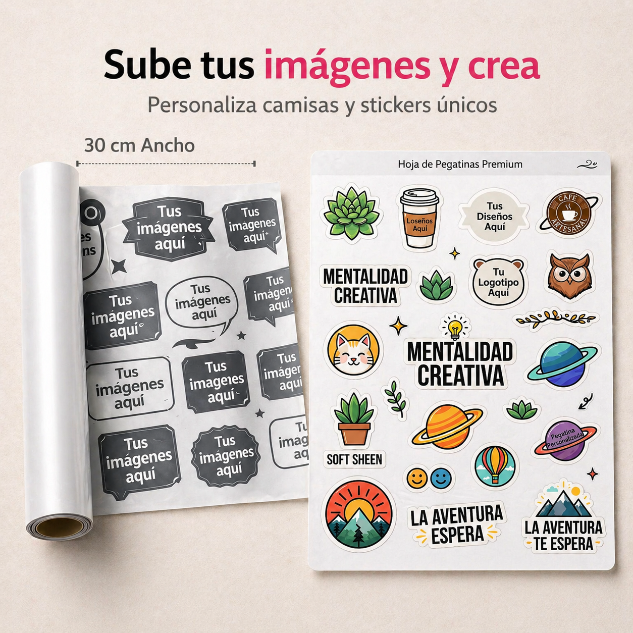 Crea, imprime y personaliza | Lienzos DTF y Stickers