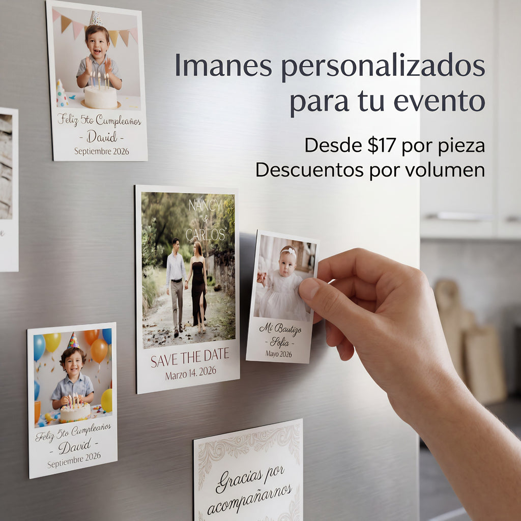 Imanes Personalizados para Eventos | Save the Date, Bodas, Bautizos y Más