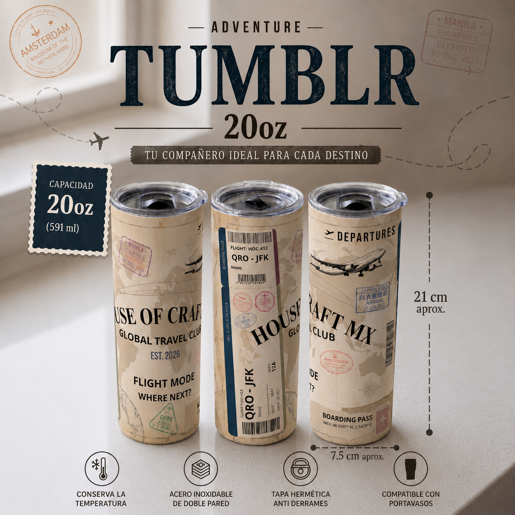 Tumbler Travel Edition 20oz Personalizable – Termo de Acero Inoxidable