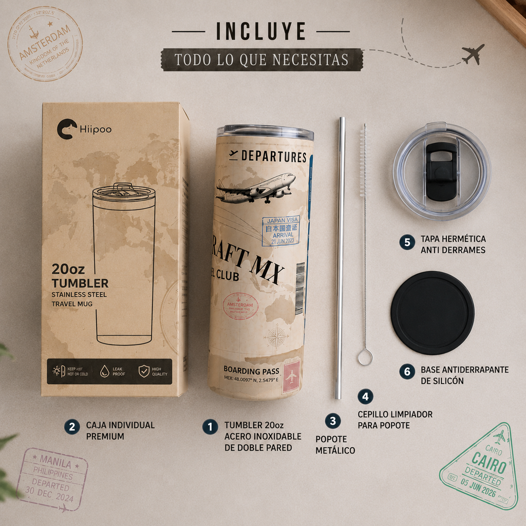 Tumbler Travel Edition 20oz Personalizable – Termo de Acero Inoxidable