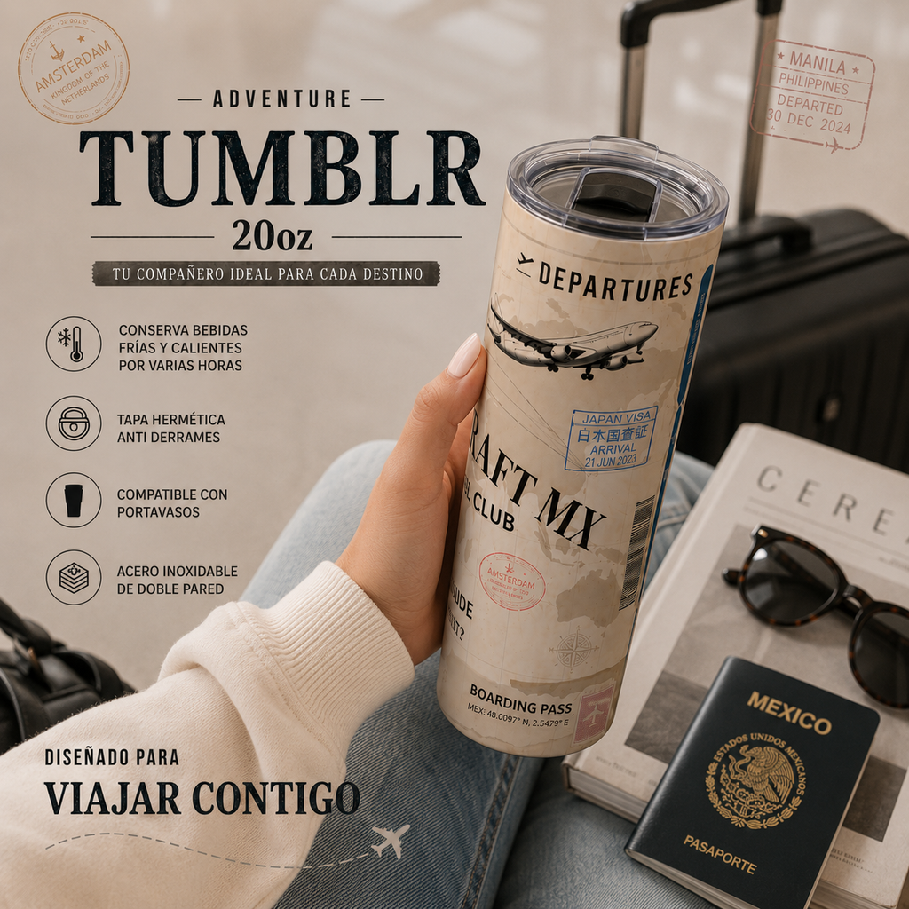 Tumbler Travel Edition 20oz Personalizable – Termo de Acero Inoxidable
