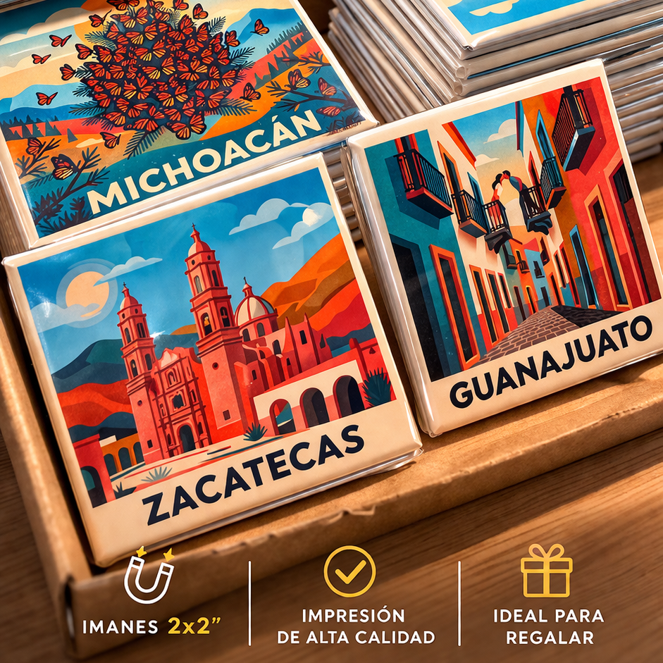 Set de Imanes “Estados de México” 🇲🇽 | Colección Artesanal Premium (32 piezas, 2x2”)