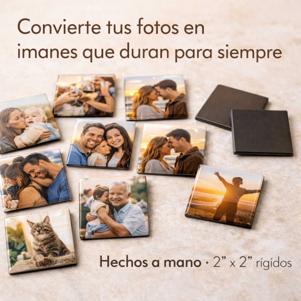 Imanes Cuadrados Personalizados 2x2” | Fotos en Imán Rígido Premium