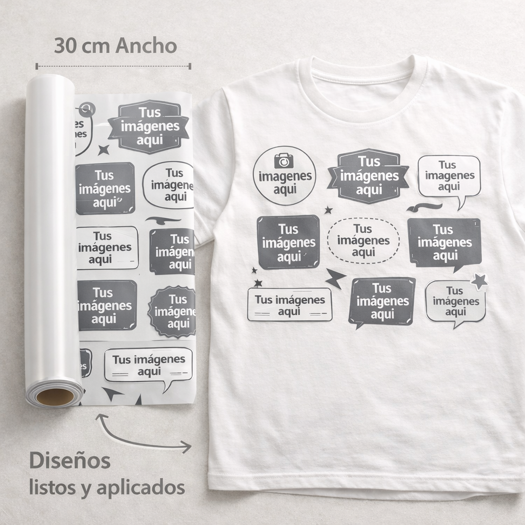 Gang Sheet DTF Personalizado 30x100cm | Sube tus Imágenes