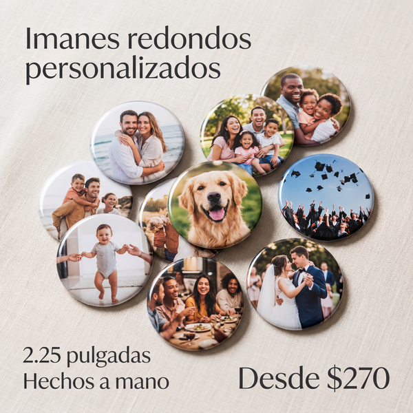 Imanes Redondos Personalizados 2.25” | Fotos en Imán Rígido Premium