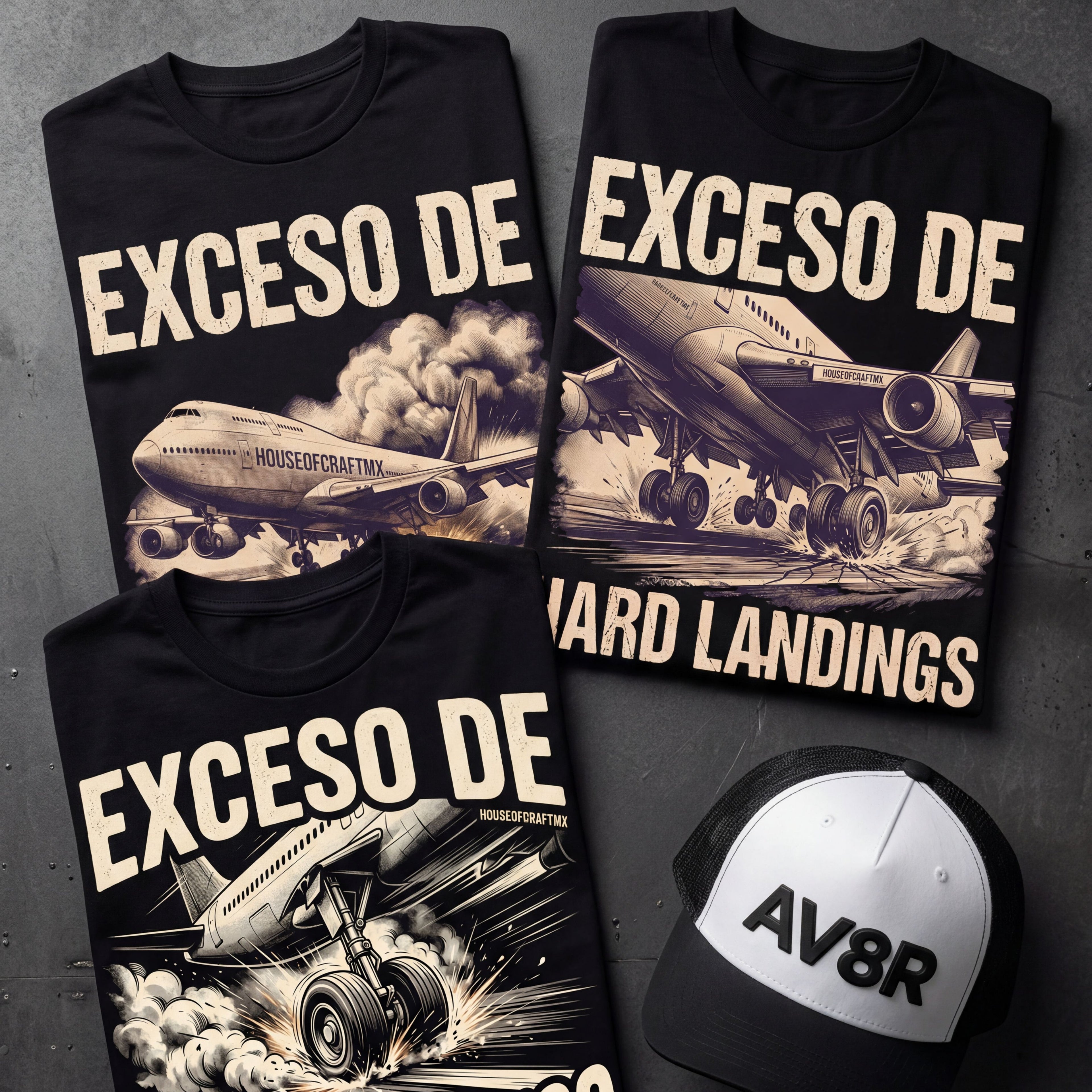 PlayeraOversize : “Exceso de Hard Landings”-Flight Mode