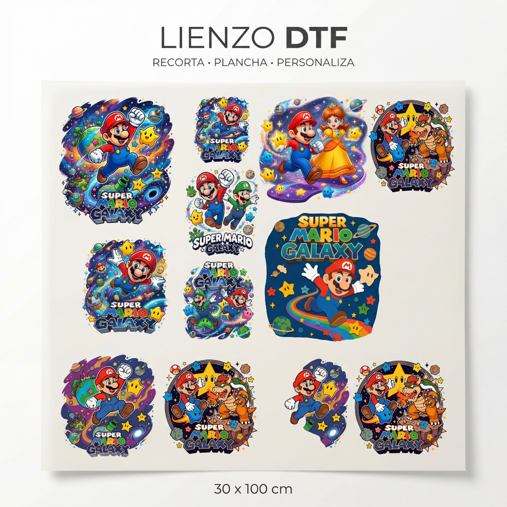 Lienzo DTF para Planchar (30x100 cm) | Diseños Listos para Aplicar en Casa