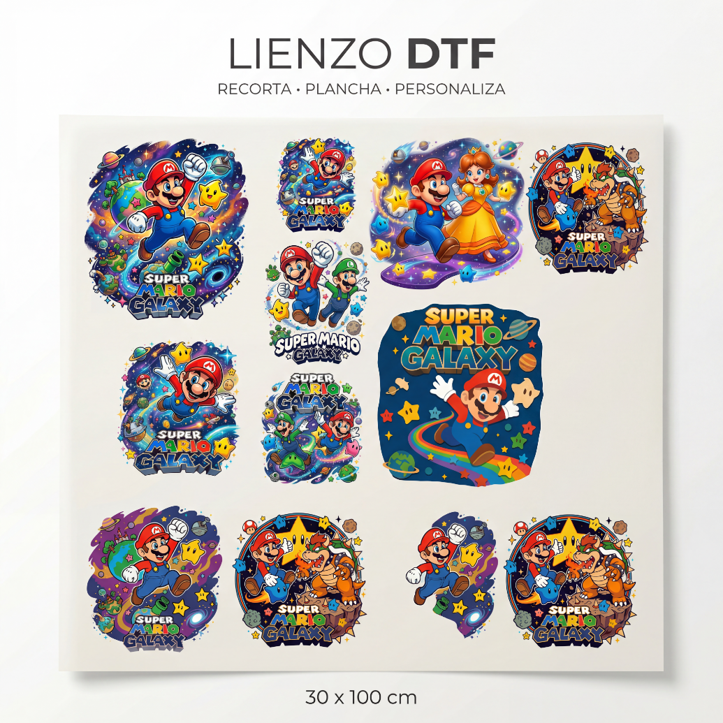 Lienzo DTF para Planchar (30x100 cm) | Diseños Listos para Aplicar en Casa