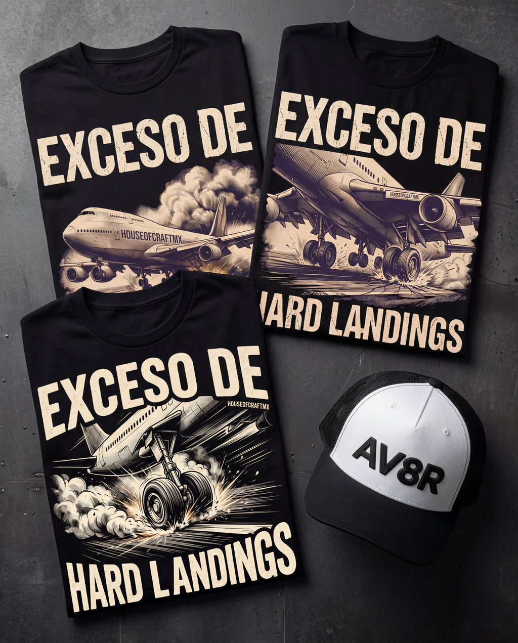 PlayeraOversize : “Exceso de Hard Landings”-Flight Mode
